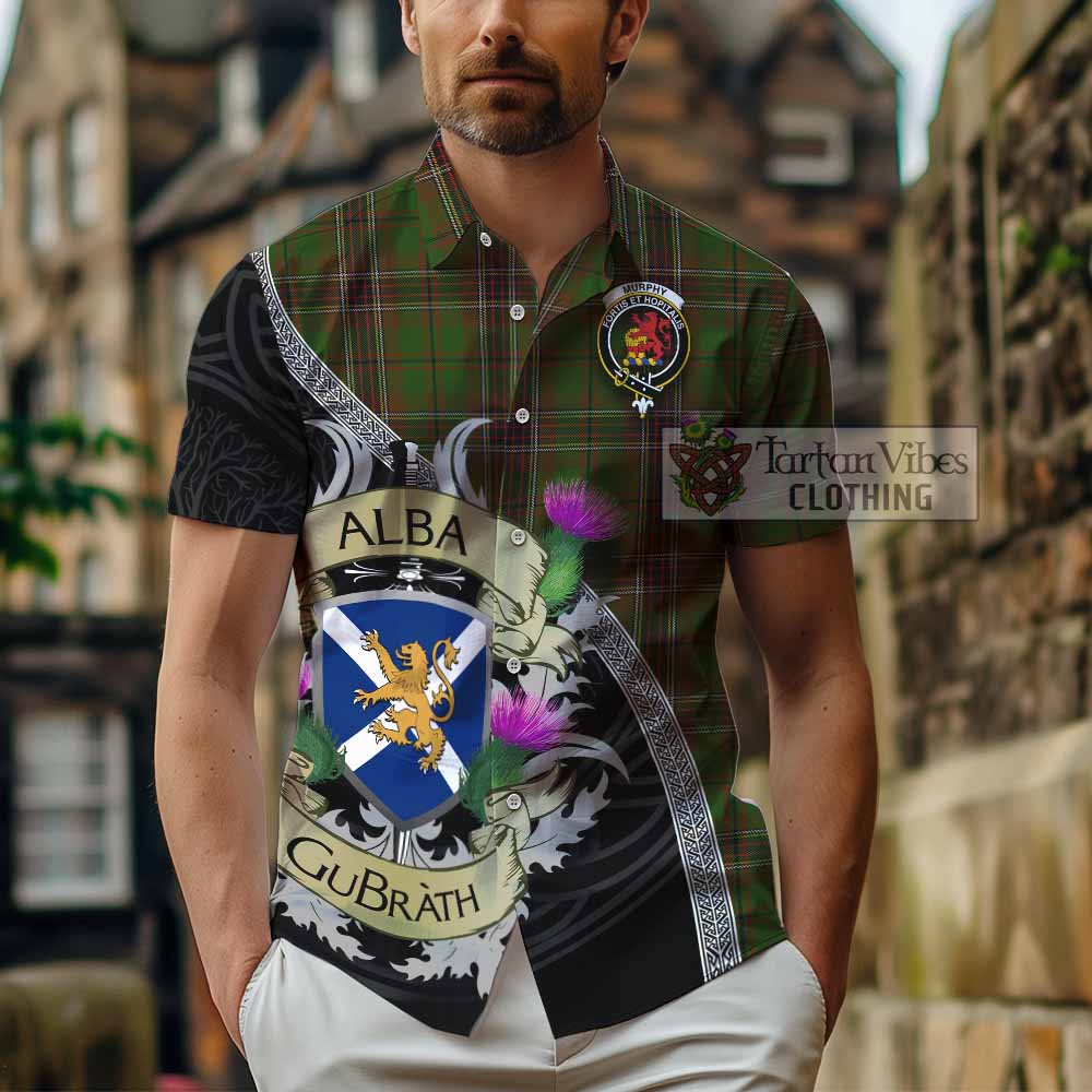 Murphy Tartan Family Crest Hawaiian Shirt Lion Rampant Royal Thistle Shield Celtic Inspired - Tartan Vibes Clothing