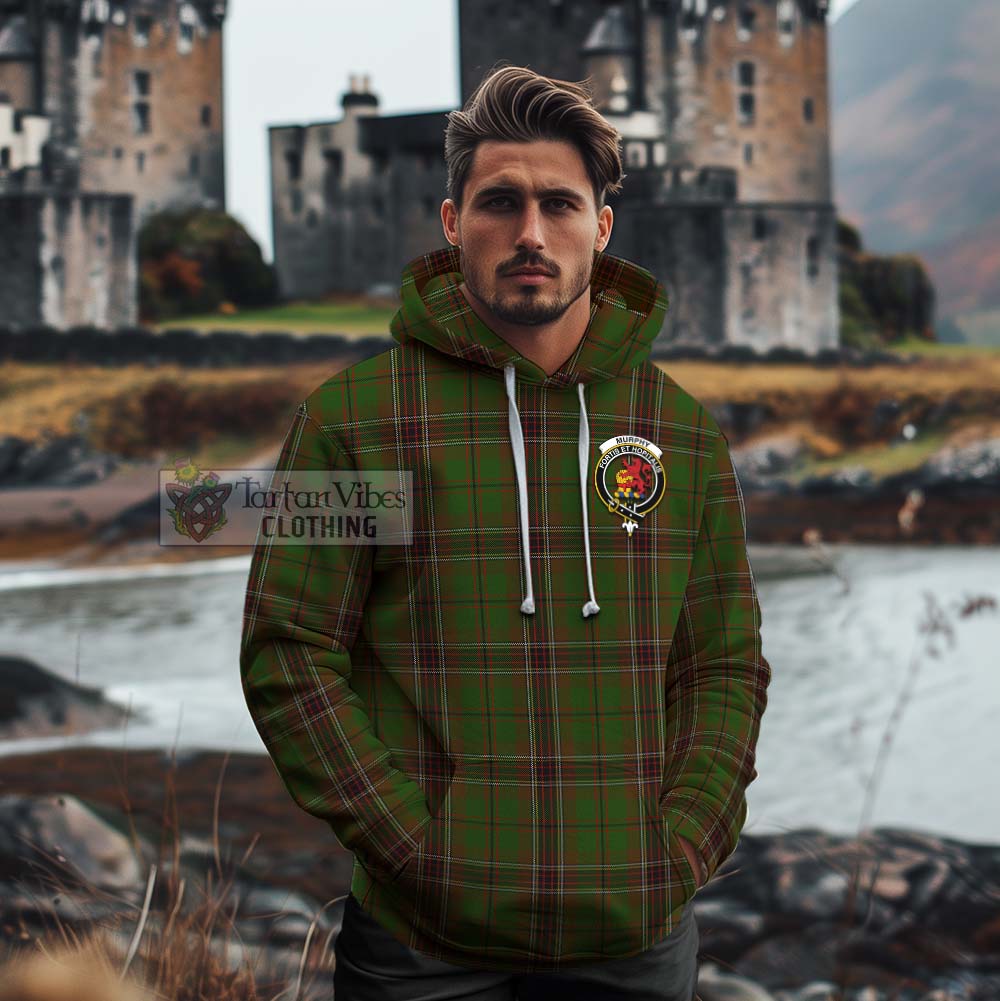 Murphy Tartan Cotton Hoodie with Family Crest Celtic Skull Style - Tartan Vibes Clothing