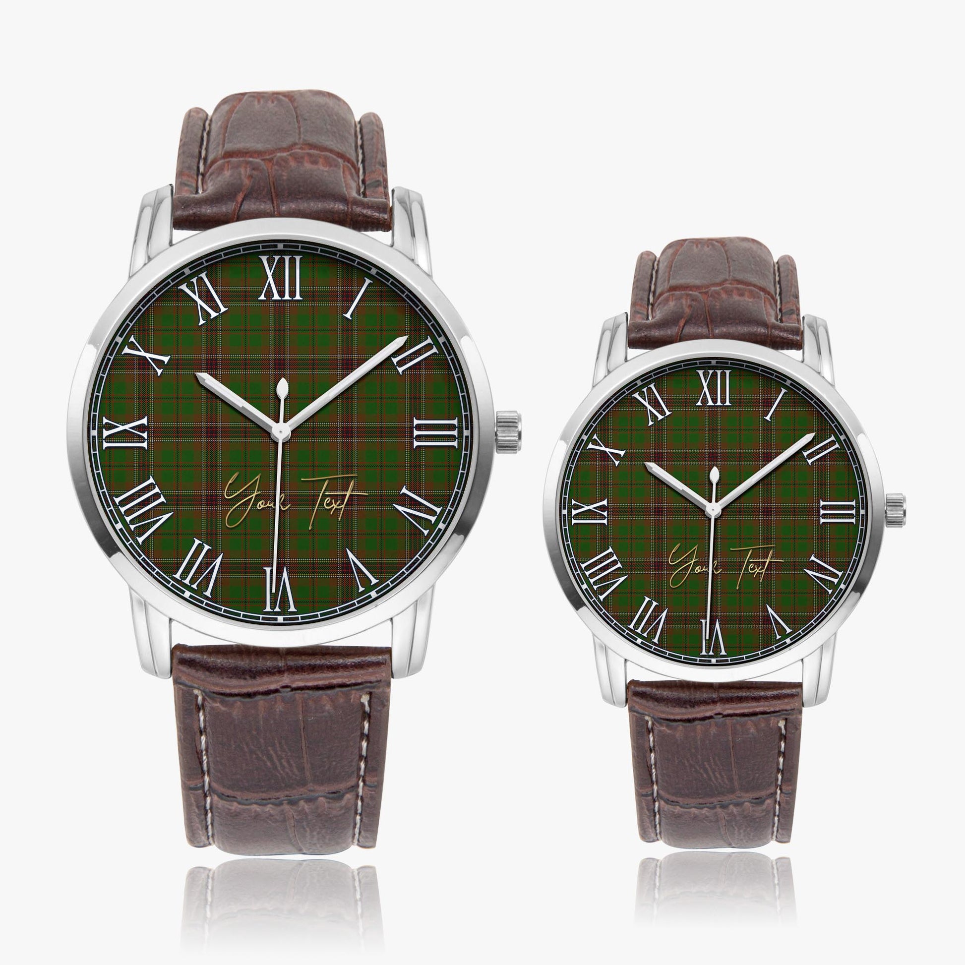 Murphy Tartan Personalized Your Text Leather Trap Quartz Watch - Tartan Vibes Clothing