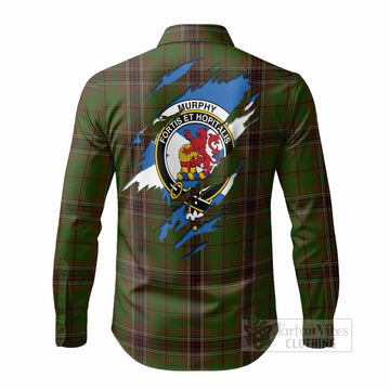 Murphy Clan Crest In Me Tartan Long Sleeve Button Shirts Scotland Flag Style
