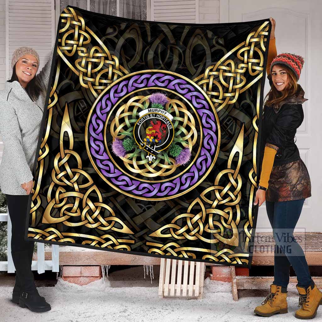 Murphy Clan Crest Premium Quilt Celtic Scottish Thistle - Tartan Vibes Clothing