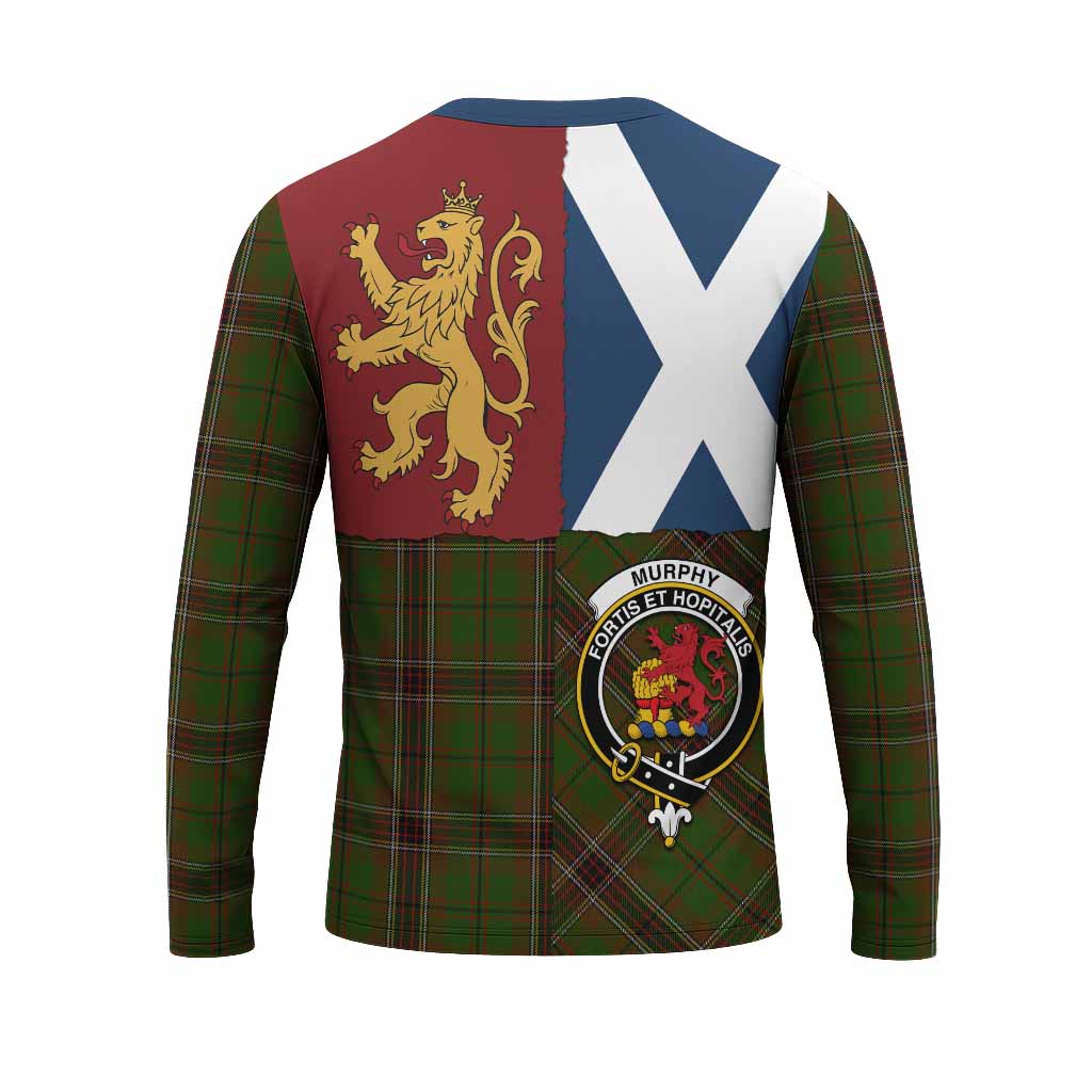 Murphy Crest Tartan Long Sleeve T-Shirt with Lion Rampant Saltire Style