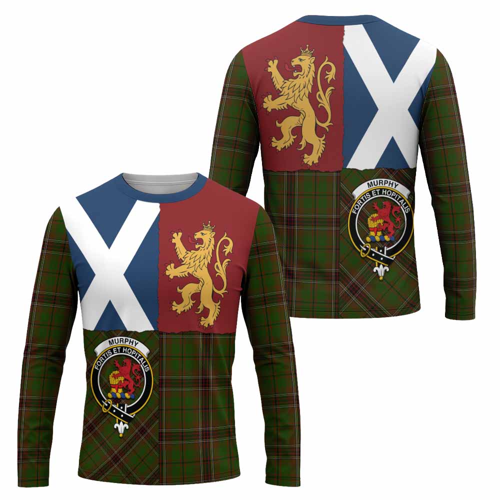 Murphy Crest Tartan Long Sleeve T-Shirt with Lion Rampant Saltire Style