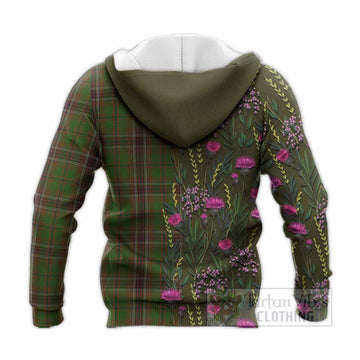 Murphy Family Crest Tartan Knitted Hoodie Scottish Thistle Flower Pattern Half Style - Tartan Vibes Clothing