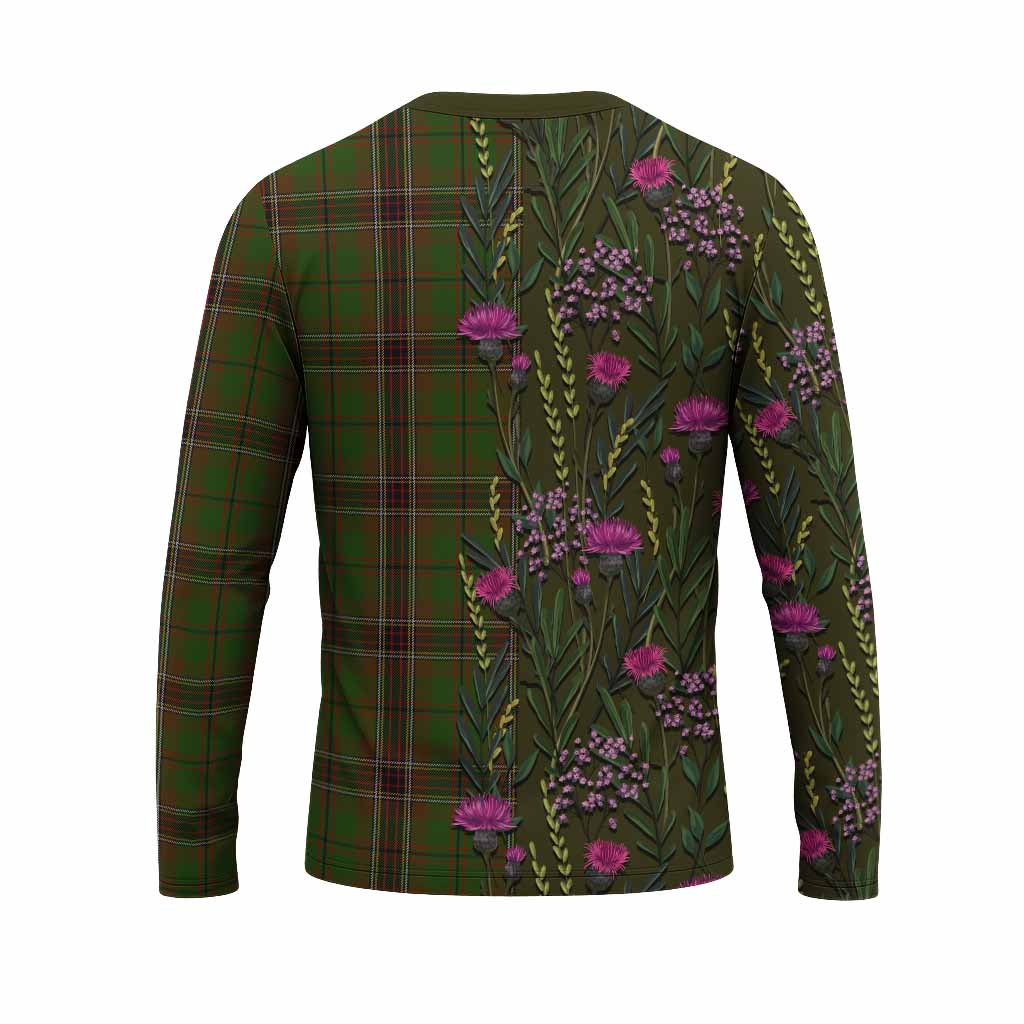 Murphy Family Crest Tartan Long Sleeve T-Shirt Scottish Thistle Flower Pattern Half Style - Tartan Vibes Clothing