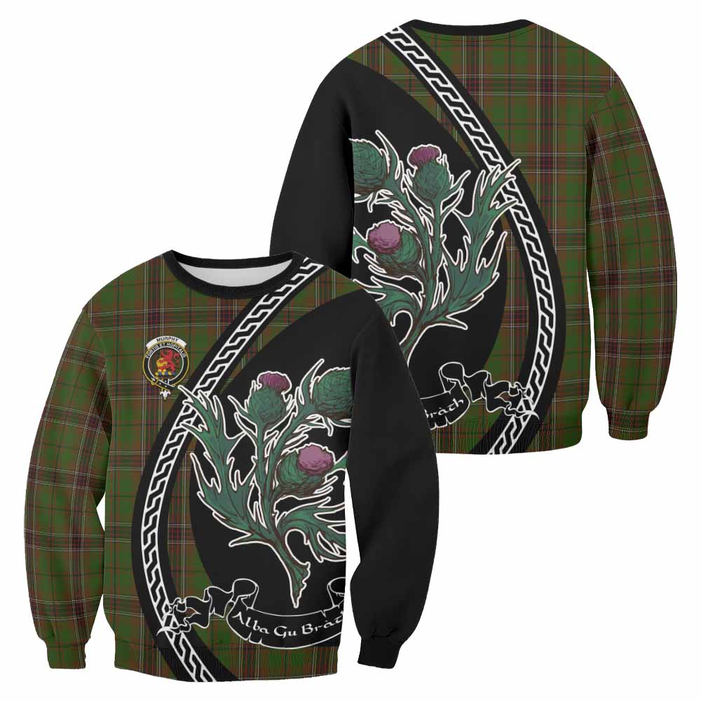 Murphy Family Crest Tartan Sweatshirt Alba Thistle Inspired - Tartan Vibes Clothing