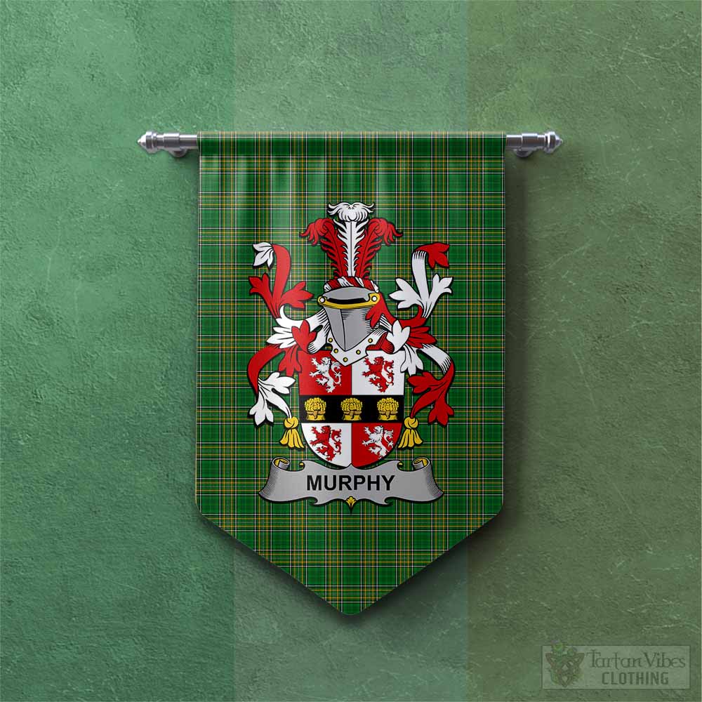 Tartan Vibes Clothing Murphy (Muskerry) Irish Clan Tartan Gonfalon, Tartan Banner with Coat of Arms