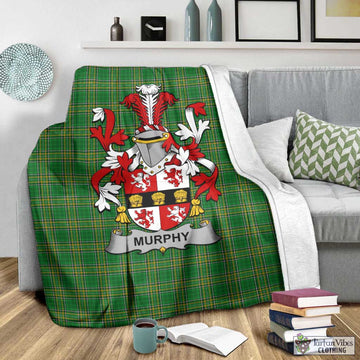 Murphy (Muskerry) Irish Clan Tartan Blanket with Coat of Arms - Tartan Vibes Clothing