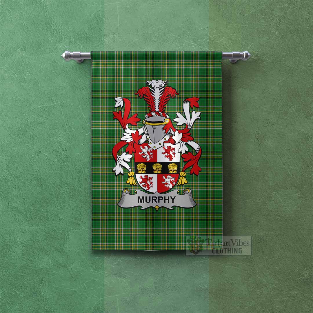 Tartan Vibes Clothing Murphy (Muskerry) Irish Clan Tartan Gonfalon, Tartan Banner with Coat of Arms