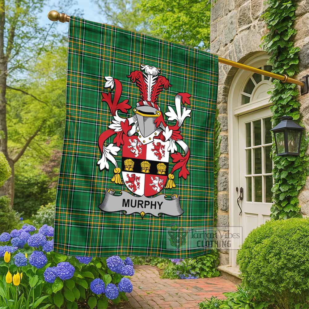 Murphy (Muskerry) Irish Clan Tartan Flag with Coat of Arms