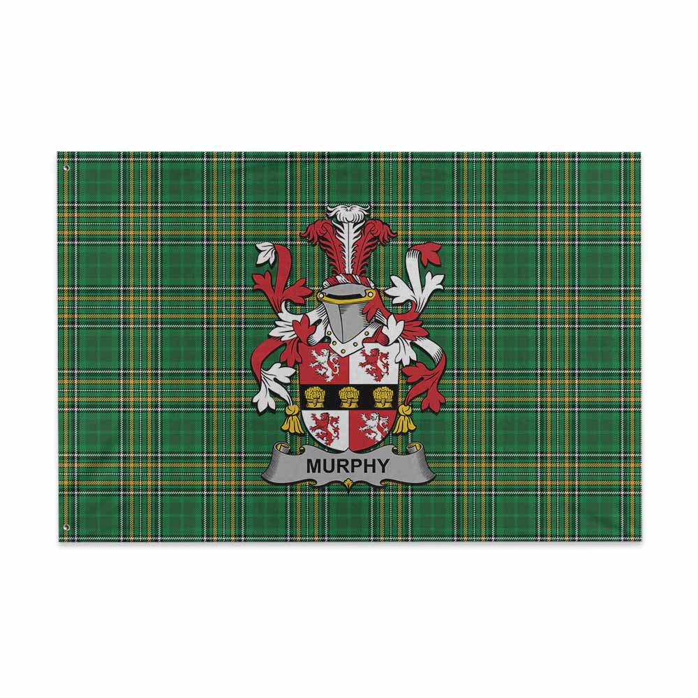 Tartan Vibes Clothing Murphy (Muskerry) Irish Clan Tartan House Flag with Coat of Arms