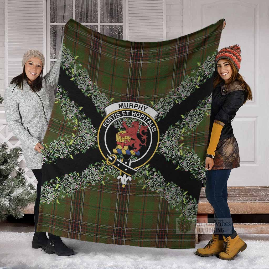 Murphy Scottish Tartan Crest Blanket Thistle Celtic Knotwork Heritage Art