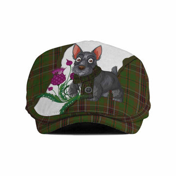 Murphy Scottish Terrier Tartan Flat Cap, Jeff Cap Thistle Heritage Art