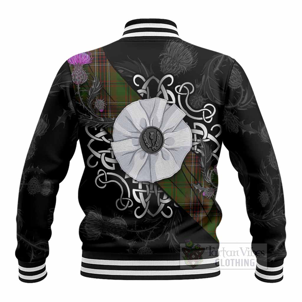 Murphy Tartan Baseball Jacket Jacobite White Rose - Tartan Vibes Clothing