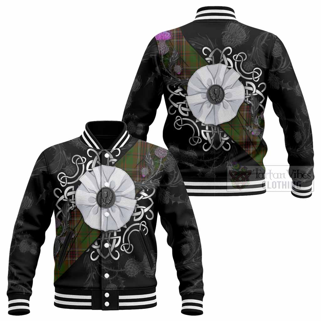 Murphy Tartan Baseball Jacket Jacobite White Rose - Tartan Vibes Clothing