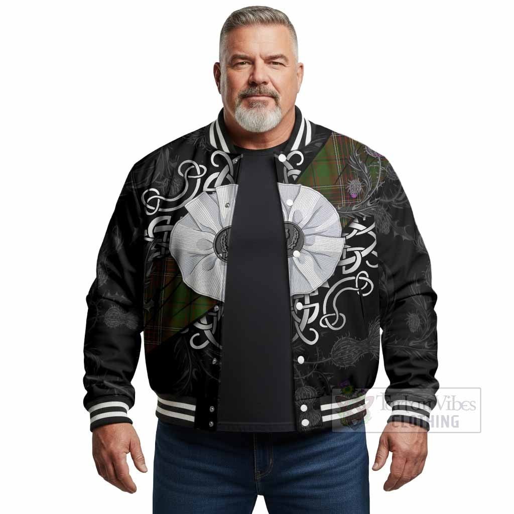 Murphy Tartan Baseball Jacket Jacobite White Rose - Tartan Vibes Clothing