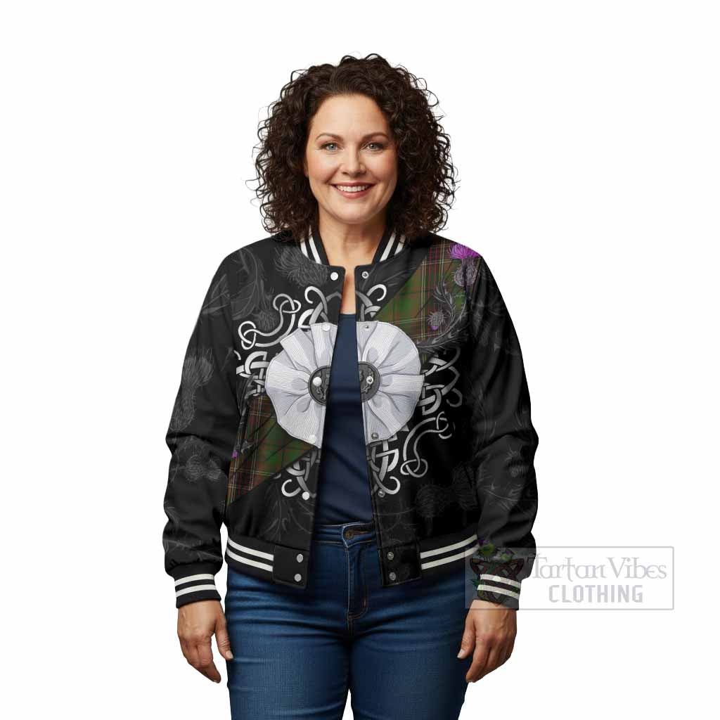 Murphy Tartan Baseball Jacket Jacobite White Rose - Tartan Vibes Clothing