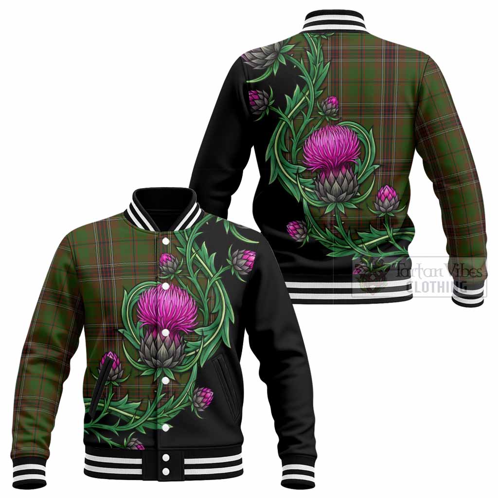 Murphy Tartan Baseball Jacket Resilient Scottish Thistle - Tartan Vibes Clothing
