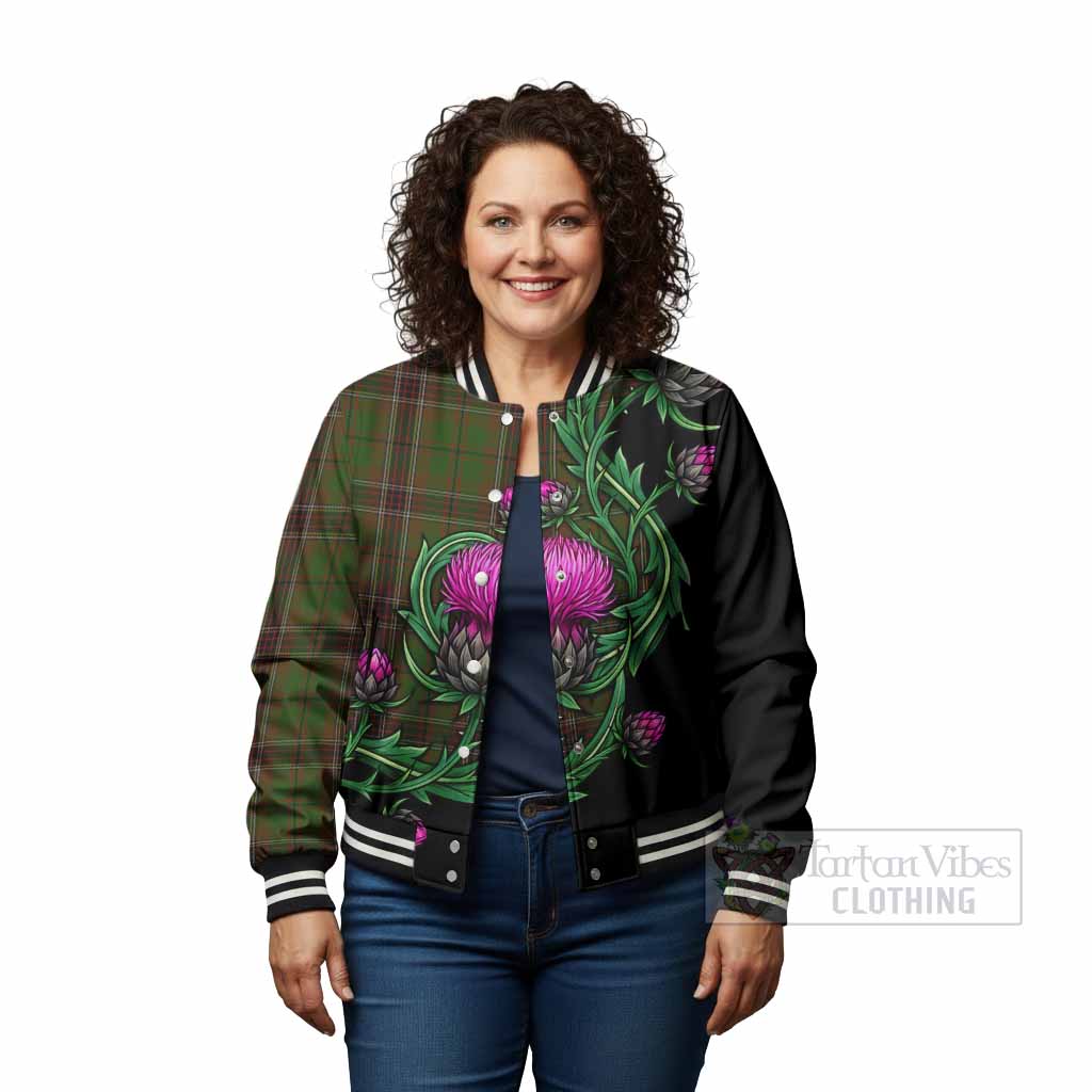 Murphy Tartan Baseball Jacket Resilient Scottish Thistle - Tartan Vibes Clothing