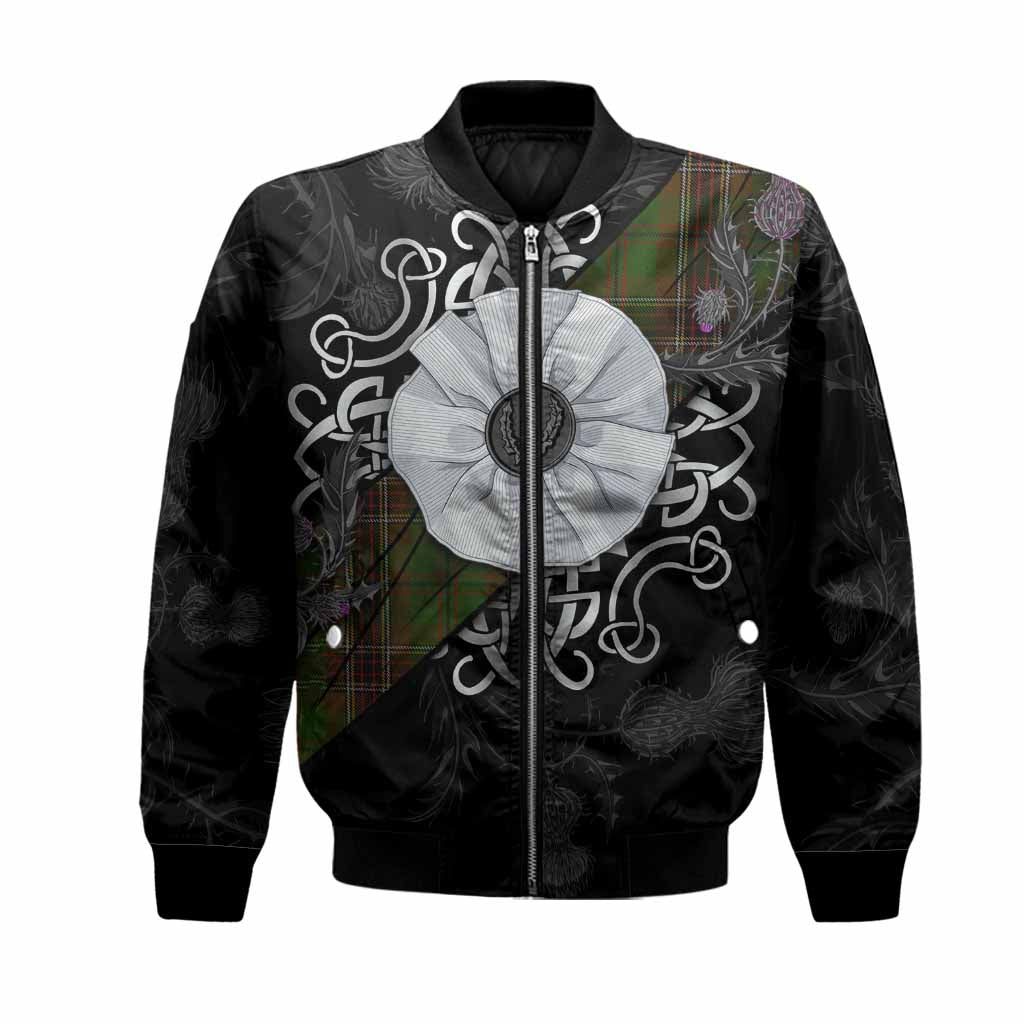 Murphy Tartan Bomber Jacket Jacobite White Rose Unisex Black - Tartan Vibes Clothing