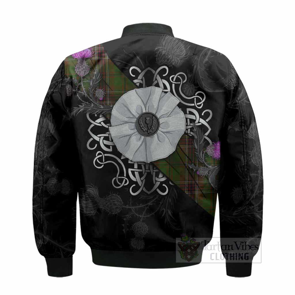 Murphy Tartan Bomber Jacket Jacobite White Rose - Tartan Vibes Clothing