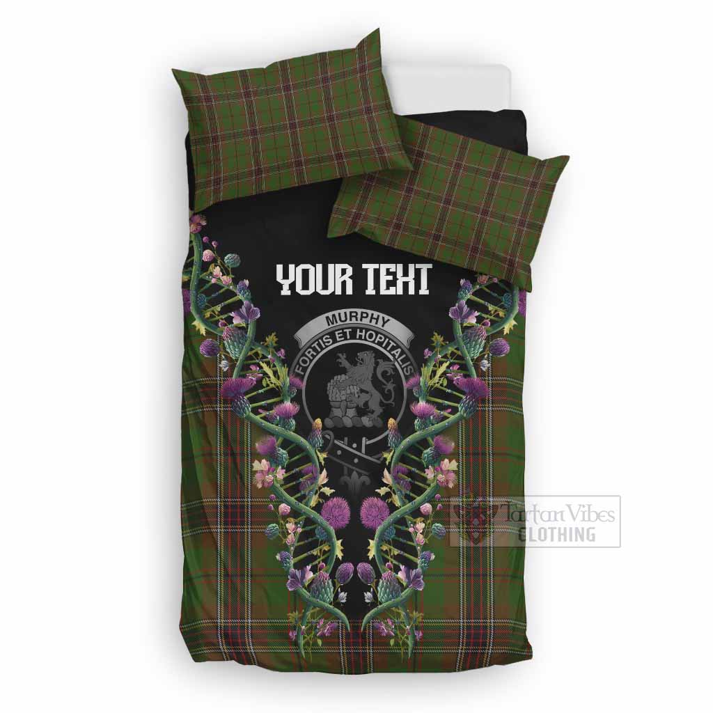 Murphy Tartan Crest Bedding Set Scottish Heritage Thistle DNA