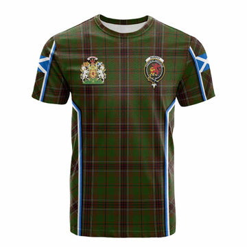 Murphy Tartan Crest Cotton T-shirt Scotland Coat of Arm Flag Style