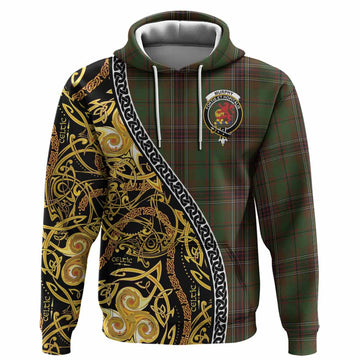 Murphy Tartan Crest Hoodie Celtic Knot and Triple Trickle Spiral Symbols