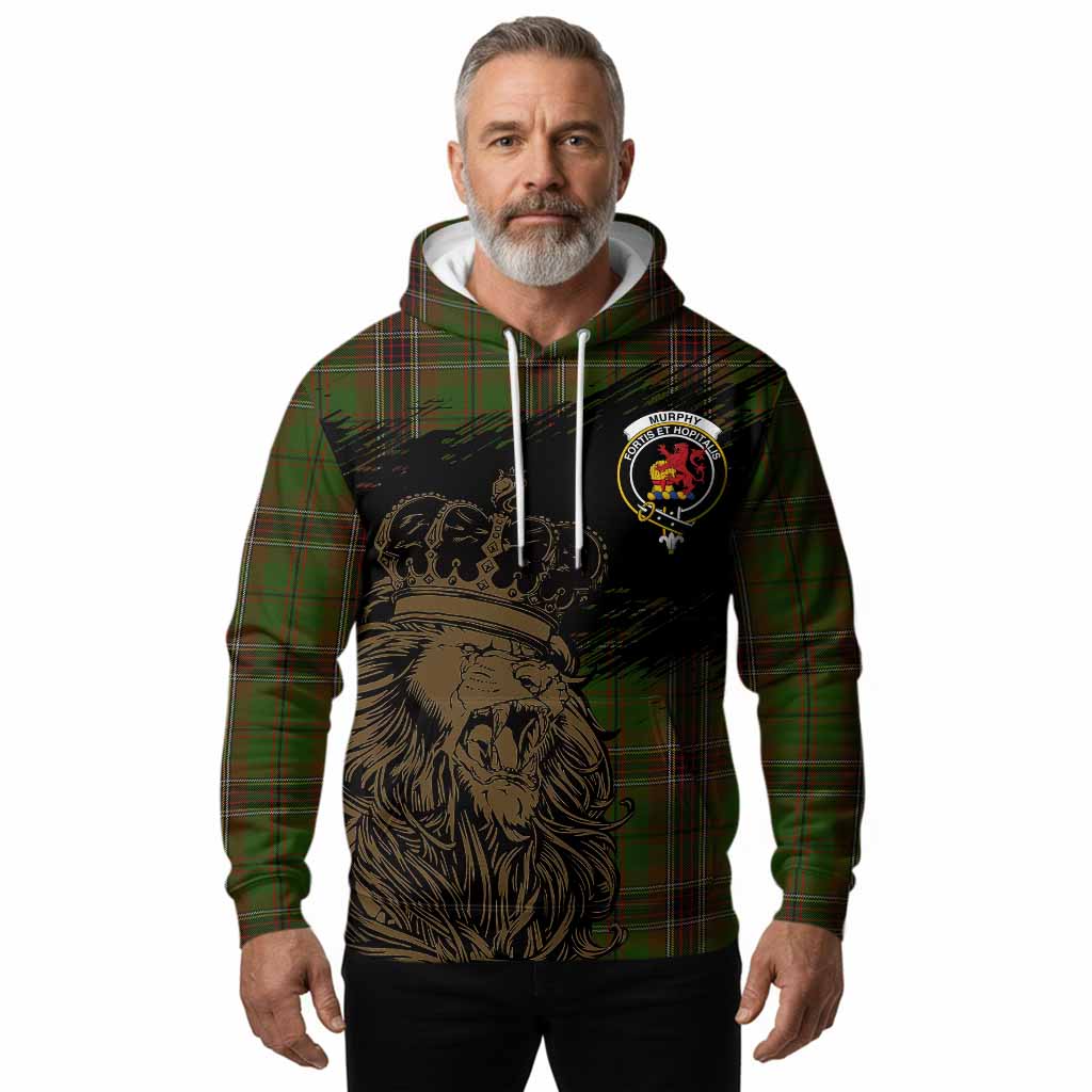 Murphy Tartan Crest Hoodie Crowned Lion Heritage Style