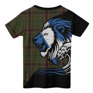 Murphy Tartan Crest Kid T-shirt Scottish Golden Lions Wave Flow