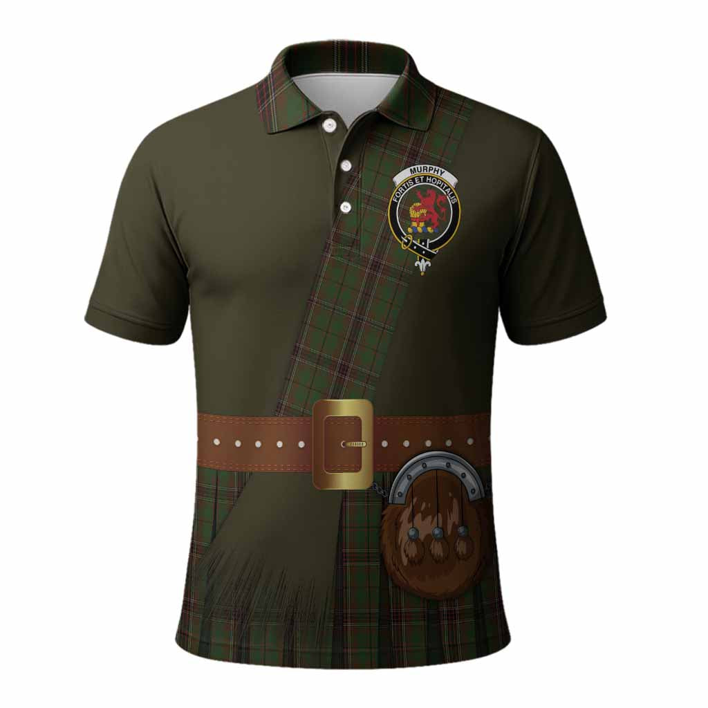 Murphy Tartan Crest Polo Shirt Kilt Costume Style