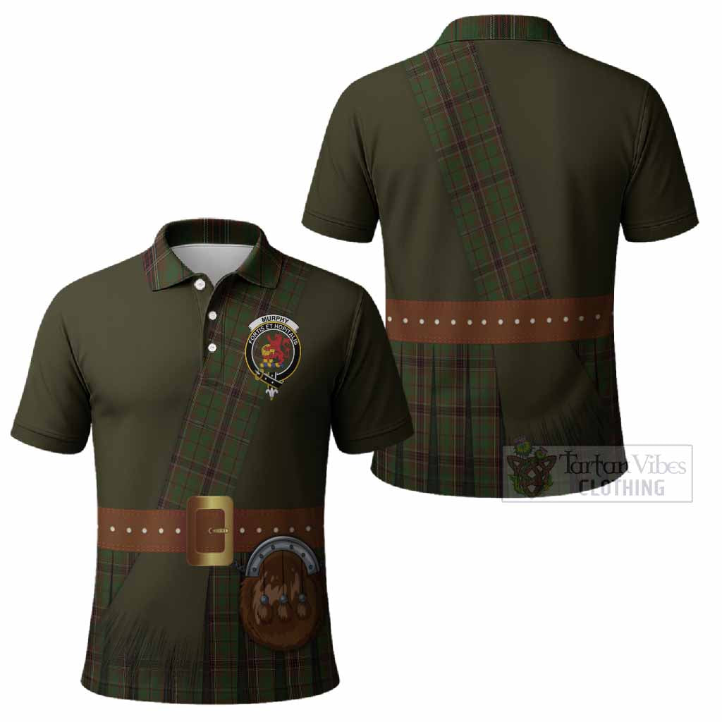Murphy Tartan Crest Polo Shirt Kilt Costume Style