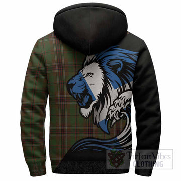 Murphy Tartan Crest Sherpa Hoodie Scottish Golden Lions Wave Flow