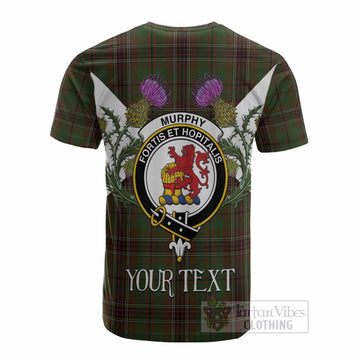 Murphy Tartan Family Crest Cotton T-shirt Scottish Burns Night Thistle Floral