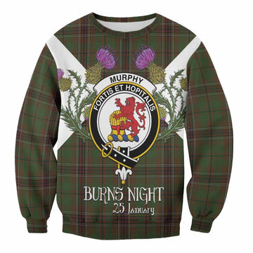 Murphy Tartan Family Crest Sweatshirt Scottish Burns Night Thistle Floral