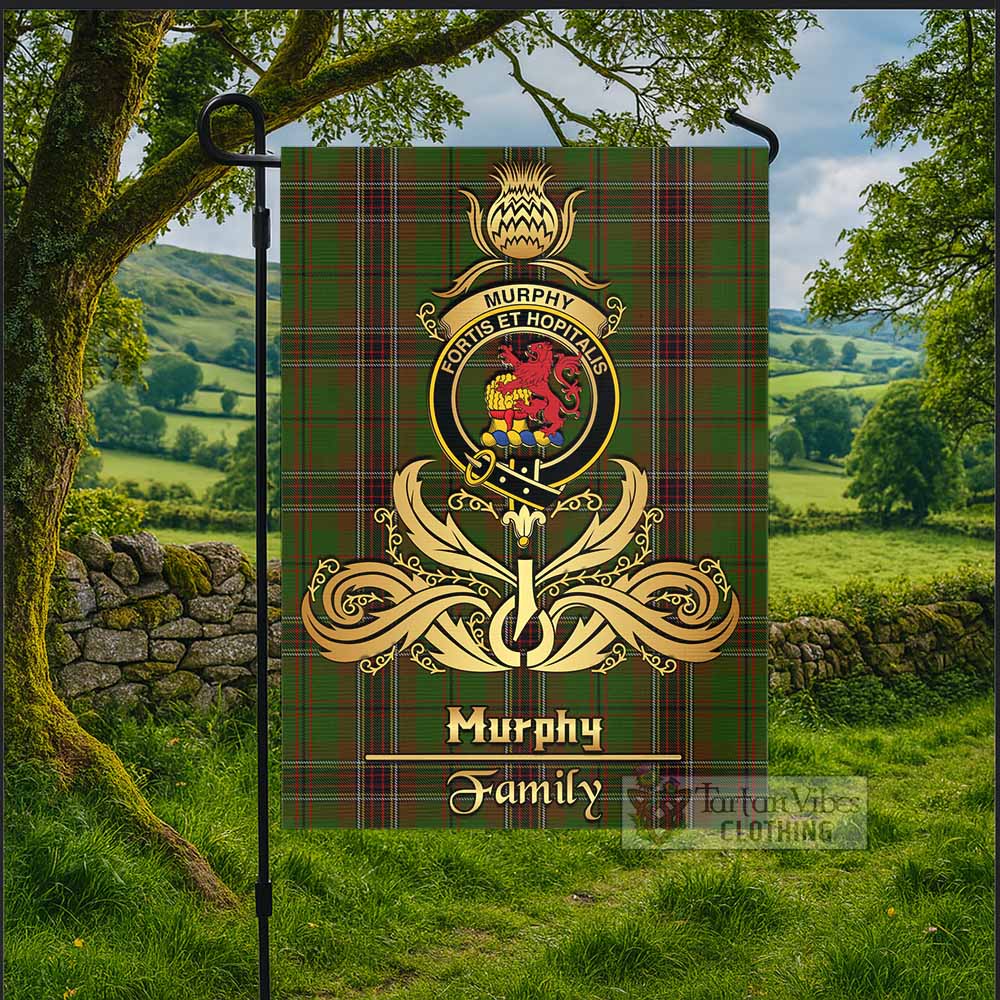 Murphy Tartan Garden Flag with Highland Thistle Cherish Family Crest Style - Tartan Vibes Clothing