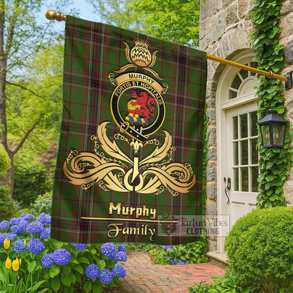 Murphy Tartan Garden Flag with Highland Thistle Cherish Family Crest Style - Tartan Vibes Clothing