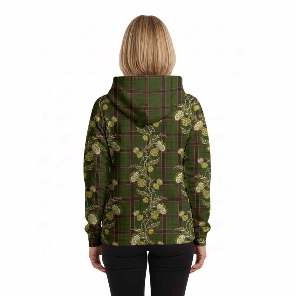 Murphy Tartan Hoodie Seamless Scottish Thistle Flowers