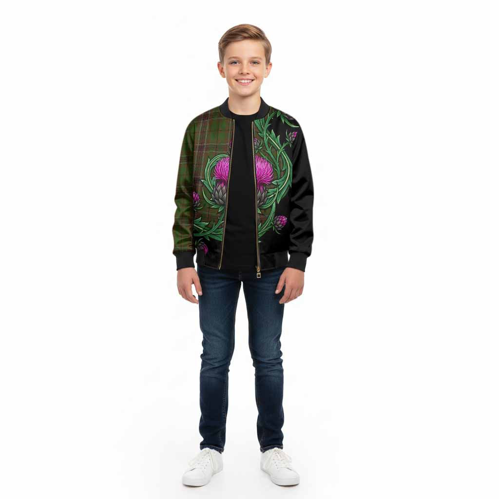 Murphy Tartan Kid Bomber Jacket Resilient Scottish Thistle - Tartan Vibes Clothing