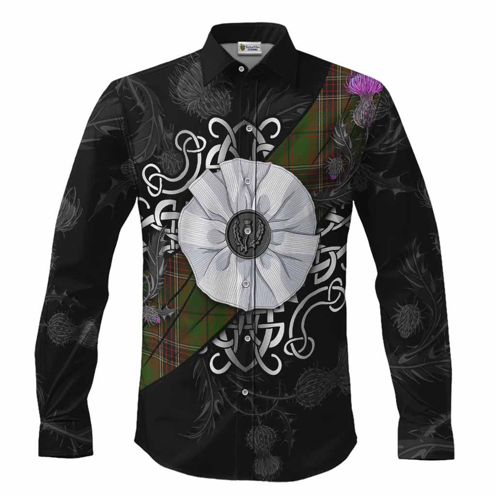 Murphy Tartan Long Sleeve Button Shirts Jacobite White Rose Men's Shirt S - Tartan Vibes Clothing