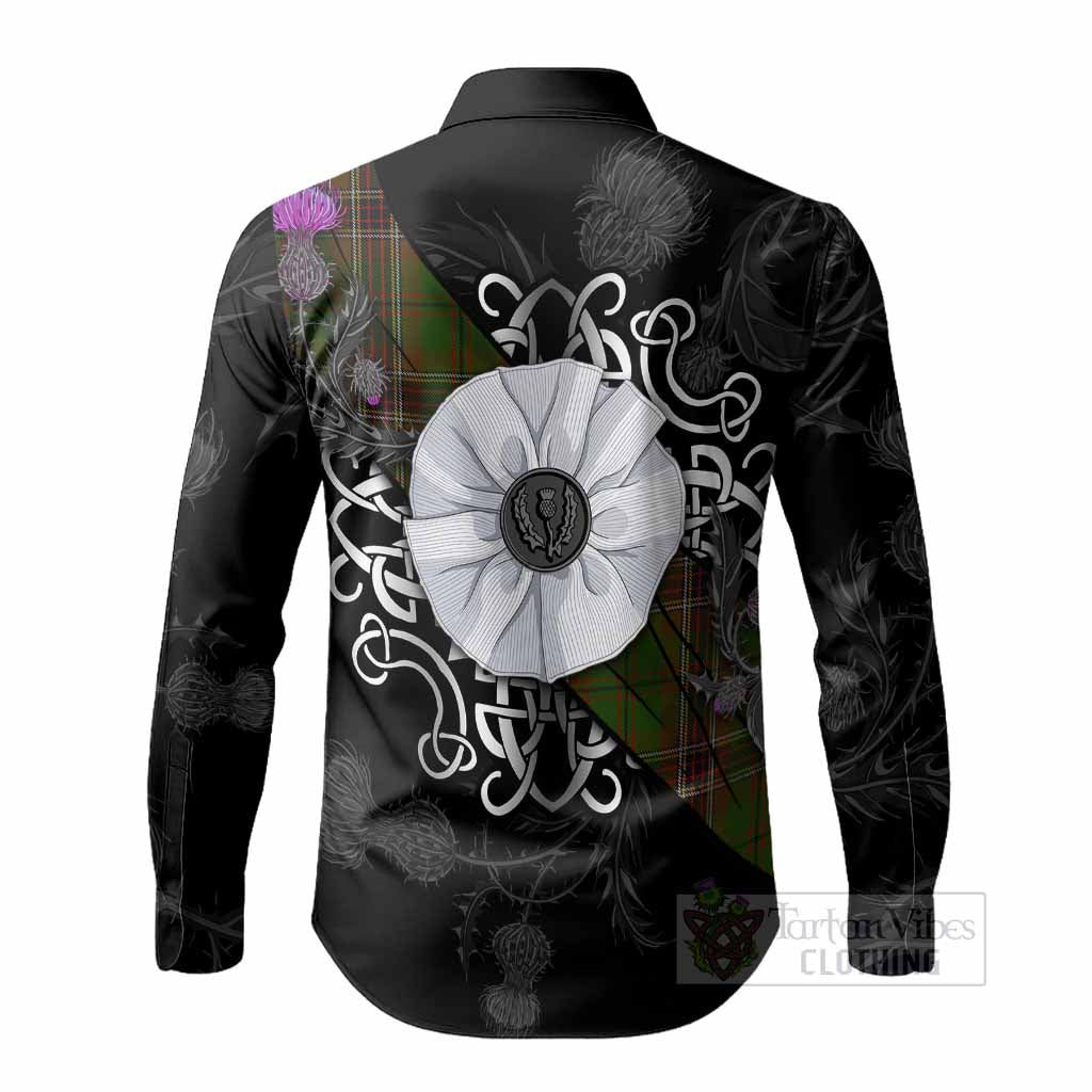 Murphy Tartan Long Sleeve Button Shirts Jacobite White Rose - Tartan Vibes Clothing