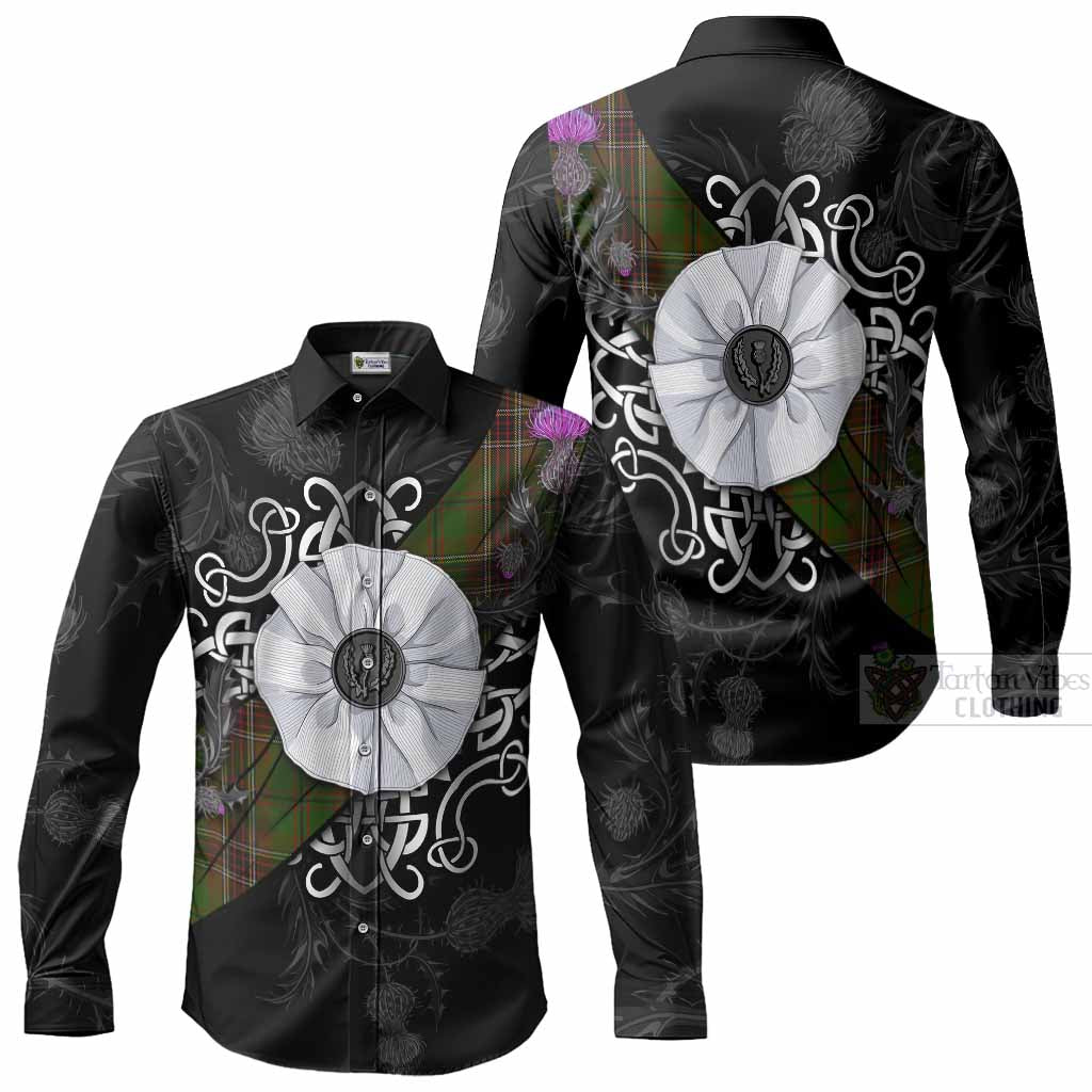 Murphy Tartan Long Sleeve Button Shirts Jacobite White Rose Men's Shirt - Tartan Vibes Clothing