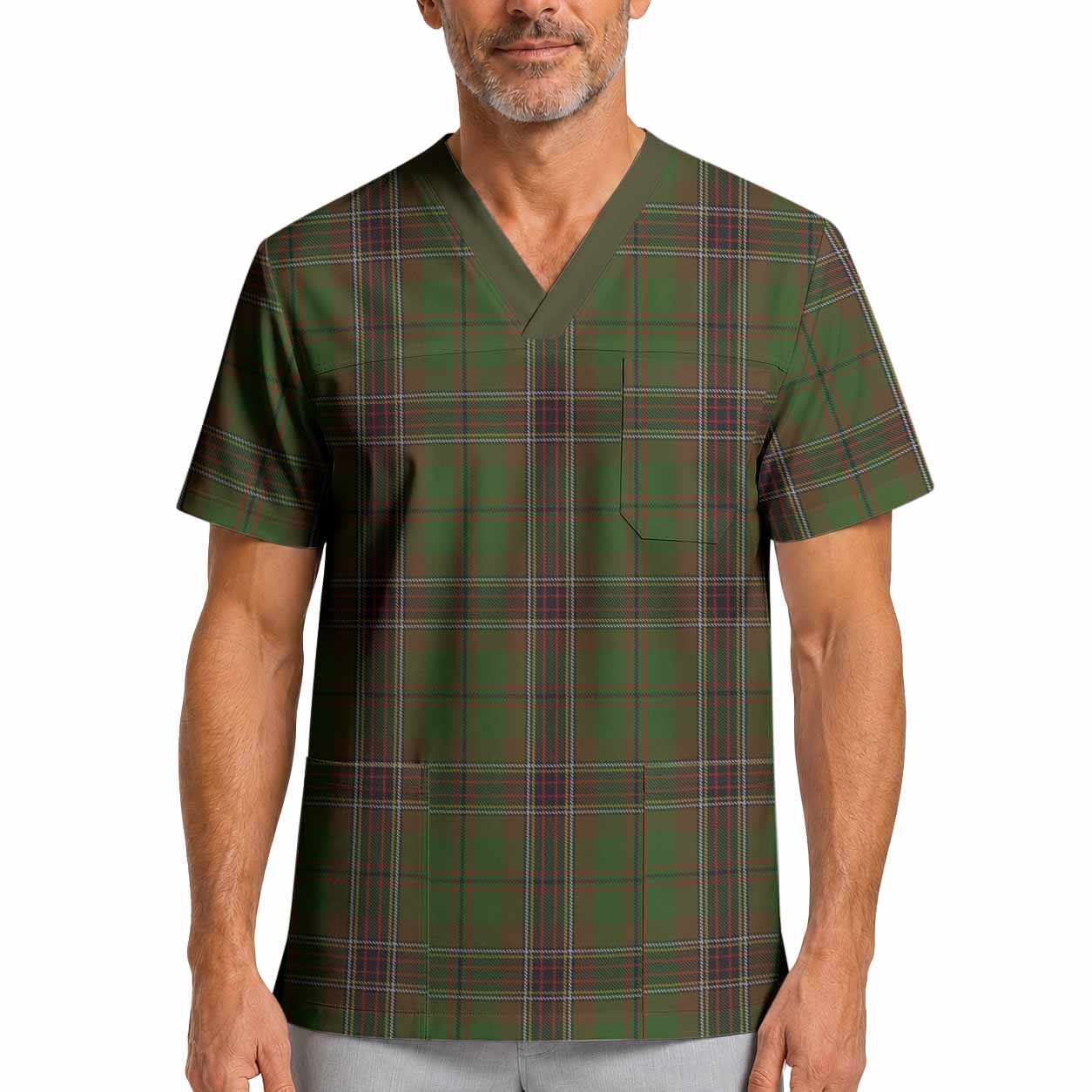 Murphy Tartan Scrub Top XL - Tartan Vibes Clothing