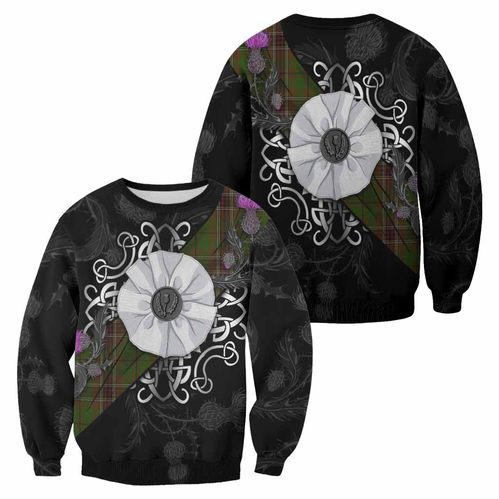 Murphy Tartan Sweatshirt Jacobite White Rose - Tartan Vibes Clothing