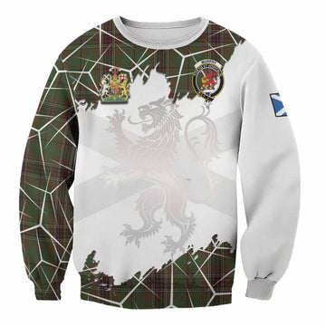 Murphy Tartan Sweatshirt with Family Crest and Lion Rampant Grunge Style