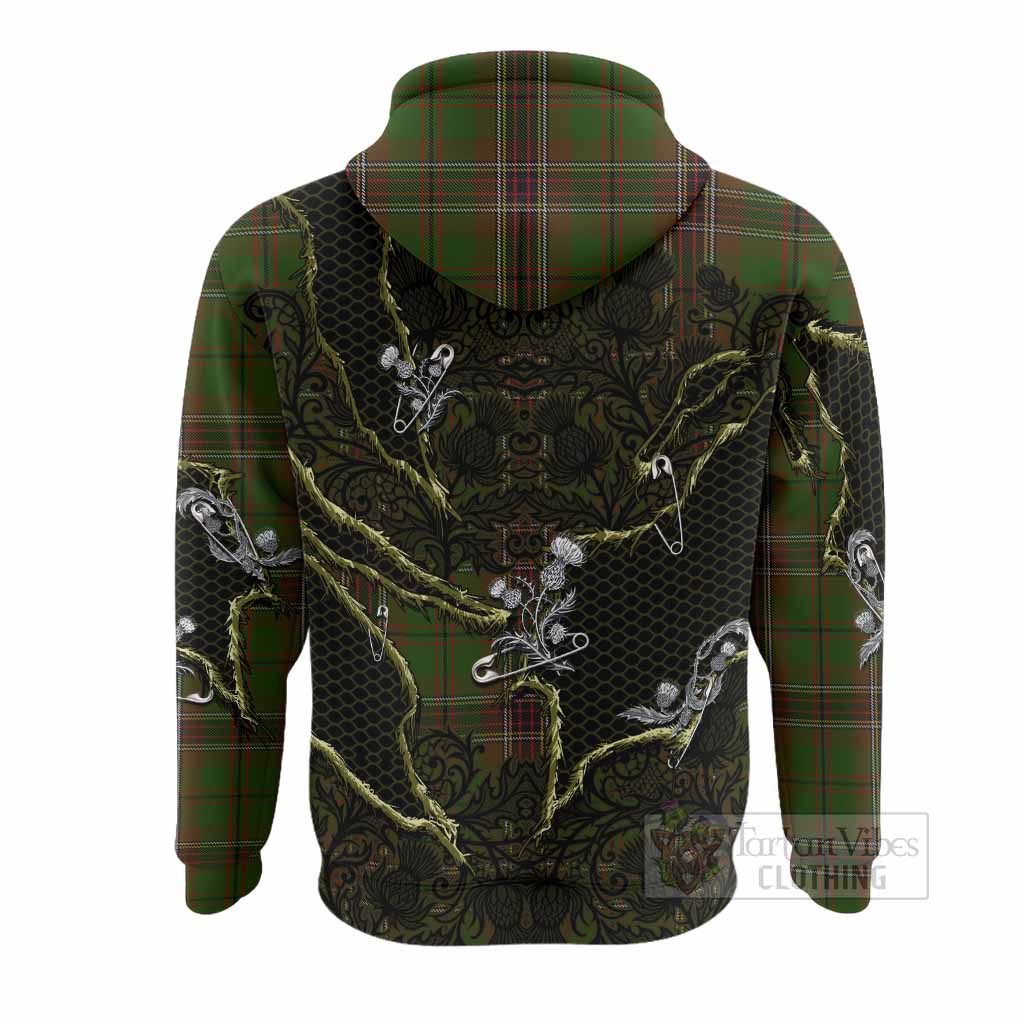 Murphy Tartan Thistle Dark Gothic Hoodie - Tartan Vibes Clothing