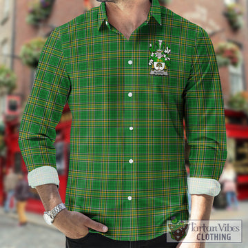 Murphy (Wexford) Ireland Clan Tartan Long Sleeve Button Up with Coat of Arms