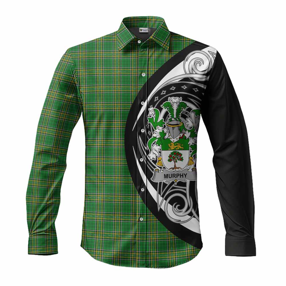 Tartan Vibes Clothing Murphy (Wexford) Irish Clan Long Sleeve Button Shirt Celtic Circle Style