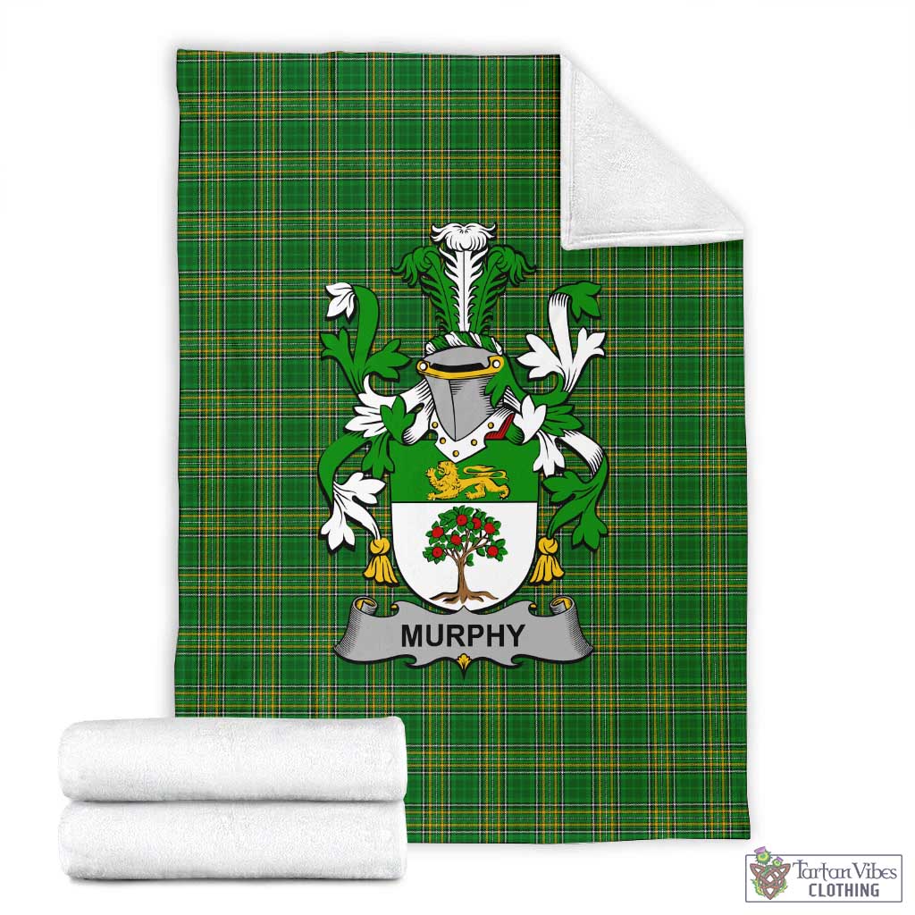 Murphy (Wexford) Irish Clan Tartan Blanket with Coat of Arms X-Large 59 x 79 inches 150 x 200 cm - Tartan Vibes Clothing