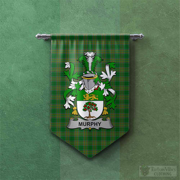 Murphy (Wexford) Irish Clan Tartan Gonfalon, Tartan Banner with Coat of Arms
